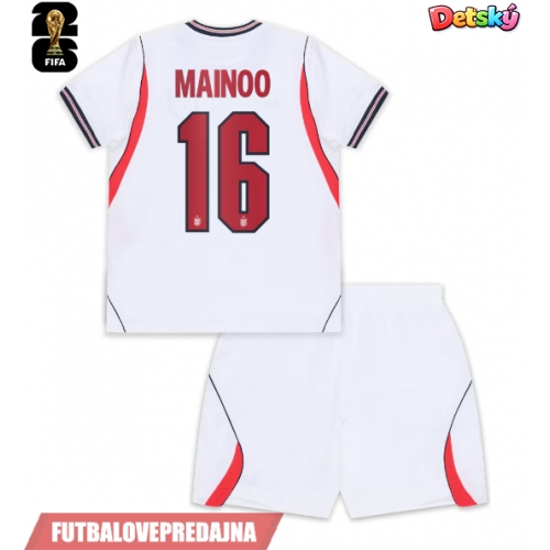 Lacne Dětský Futbalové dres Anglicko Kobbie Mainoo #16 MS 2026 Krátky Rukáv - Domáci (+ trenírky)